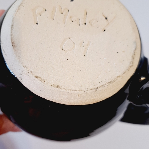 Studio Art Drip Glaze‎ Pottery Pitcher Artist Signed P.Maley 04 - Picture 6 of 7